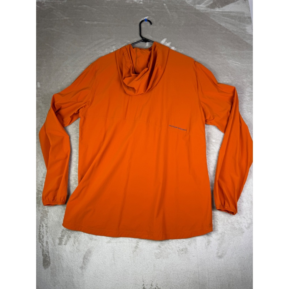 Outdoor Research Mens Large Orange Half Zip Hooded Softshell Breathable Jacket - Picture 3 of 10